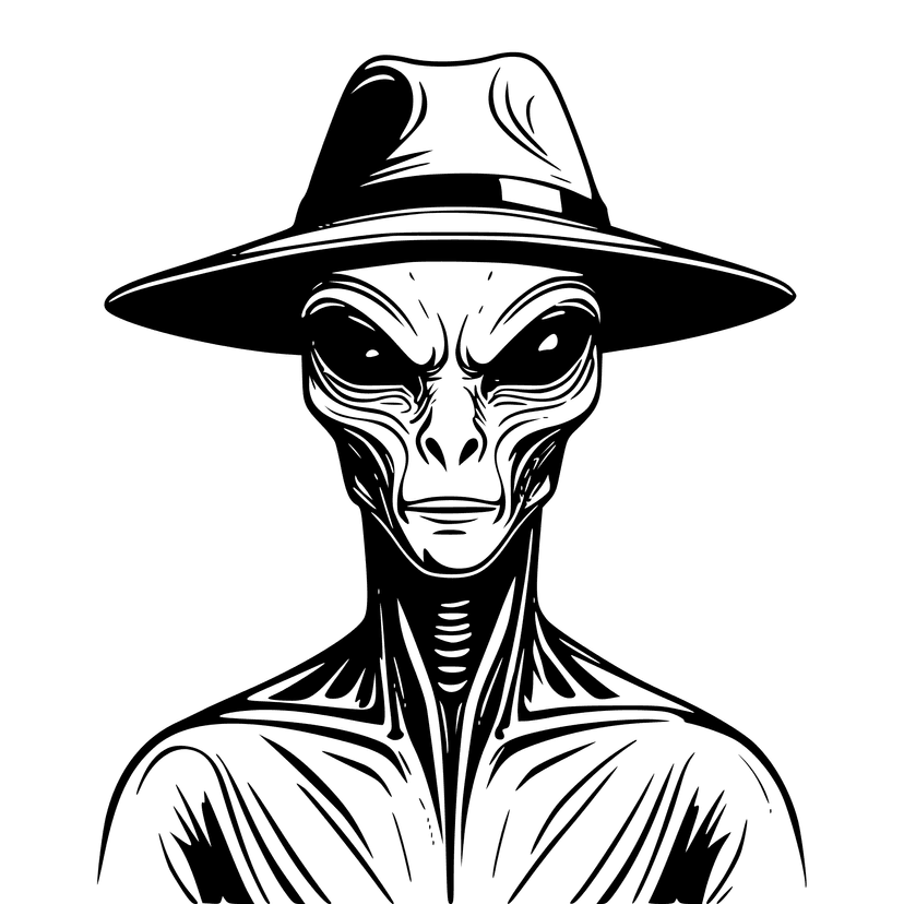 Alien with hat