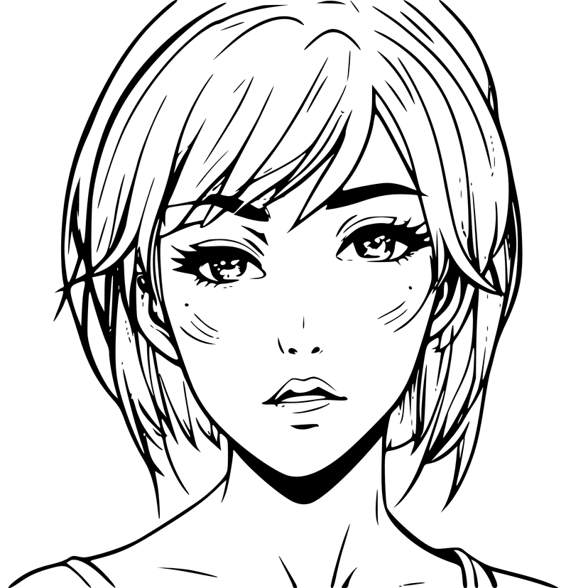 anime girl ahegao face, eyes rolled back